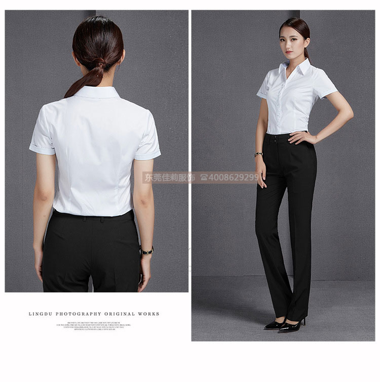 女士職業(yè)白色短袖襯衫-產(chǎn)品圖15